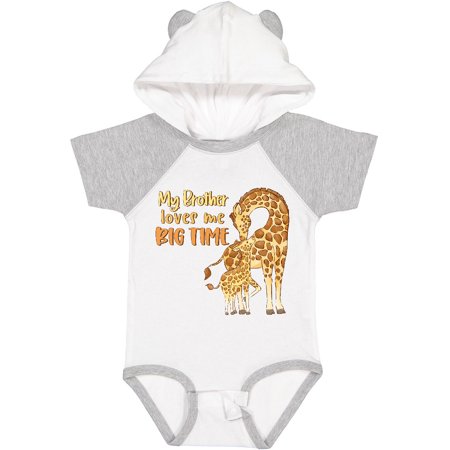 

Inktastic My Brother Loves Me Big Time Cute Giraffe Family Gift Baby Boy or Baby Girl Bodysuit