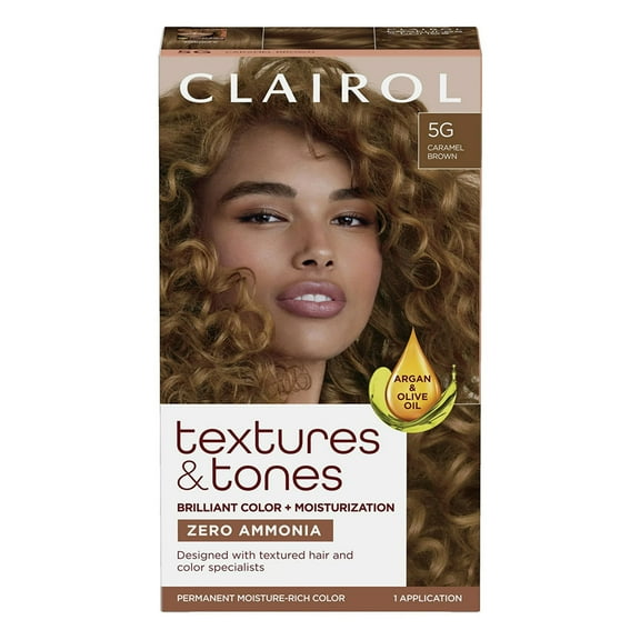 Clairol Professional Textures & Tones Hair Color Kit, 5G Light Golden Brown, 1 Ea