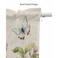 thumbnail image 5 of Country Pink Flowers Kitchen Valances for Windows Farmhouse Linen Window Valance Curtain for Living Room Window Treatment Retro Spring Plants Butterfly Valance Rod Pocket Topper Drape, 42 x 12 Inch, 5 of 6