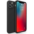 thumbnail image 1 of Classic Straight Edge iPhone 11 Pro X XR Xs Max Liquid Silicone All-Inclusive Lens Cube Square Phone Case (Black, iPhone 11), 1 of 8