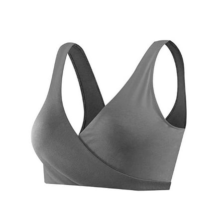 

TAIAOJING 2PCS Pregnant Women s Plain Color Bra Maternity Nursing Bras Vest Tops Bralette Bras