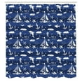 thumbnail image 3 of Ambesonne Navy Blue Shower Curtain, Grunge Anchor Ship, 69"Wx75"L, Blue White, 3 of 5