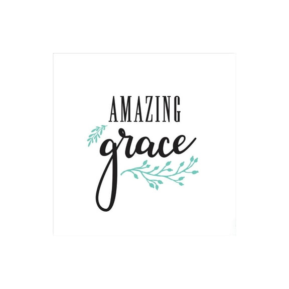 Amazing Grace Teal Branches 12 x 12 Wood Wall Sign Plaque