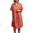 thumbnail image 2 of Tshirt Dress Women Summer Short Sleeve Crewneck Loose Fit Casual Knee Length Midi Dresses T Shirt Dresses for Women, 2 of 8