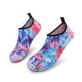 thumbnail image 4 of Men and Women a Slip On Barefoot Quick-Dry Beach Aqua Yoga Water Shoes (Floral/Pink Blue, 4-5 Women), 4 of 8