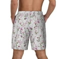 thumbnail image 3 of Qekee Orchids Flowers print Mens Swim Quick Dry Stretch Swim Shorts Lining Bathing Suits Swimwear Beach Shorts with Pockets, 3 of 9