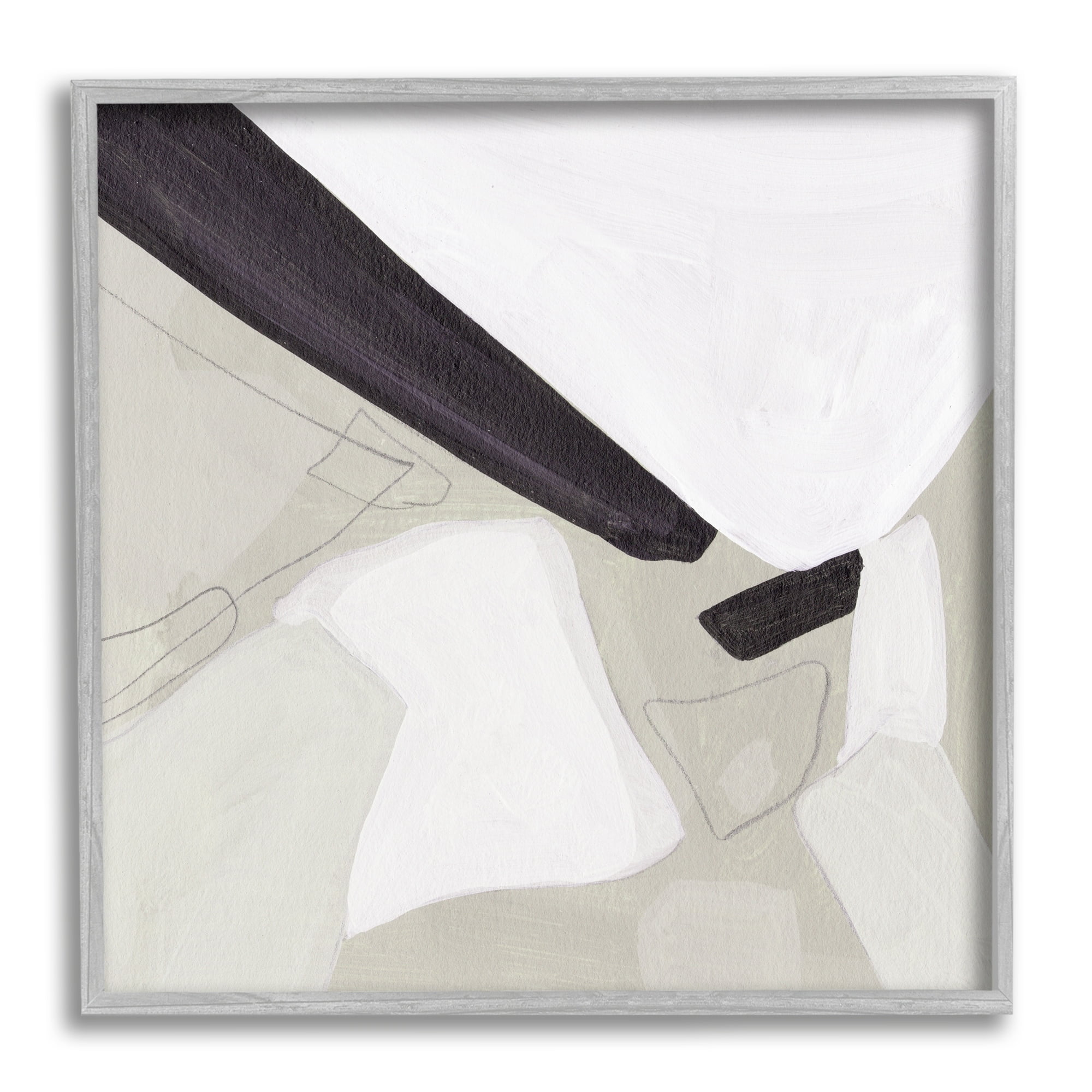 Stupell Industries Abstract Neutral Shapes Black Tan Modern Living Room, 24 x 24, Design by Melissa Wang