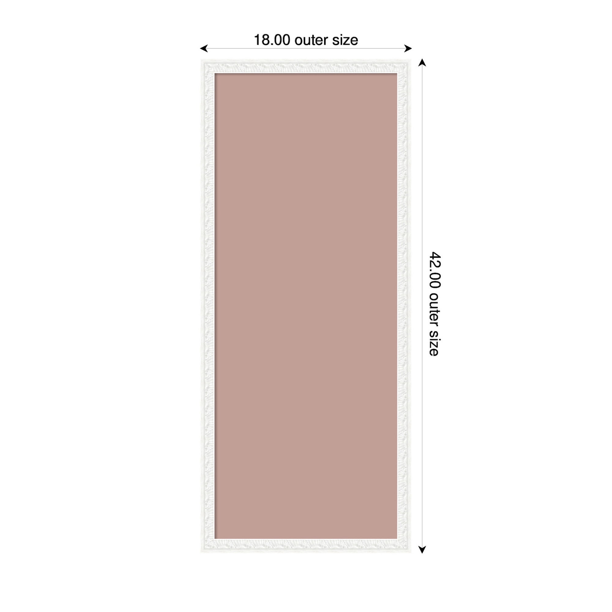 Kate and Laurel Framed Fabric Pinboard 18 x 42,  Printed Linen Decorative Bulletin Board for Use as a Vision Board or Wall Organization, Bethany White Frame