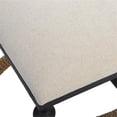 thumbnail image 4 of Maklaine Farmhouse MDF Iron Rope and Fabric Small Bench in Brown, 4 of 5