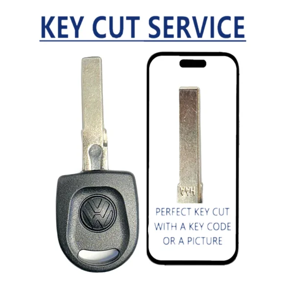 KEY CUT SERVICE   VW HU66T24 Volkswagen 2006-2013 Transponder Chip Key 48 CAN