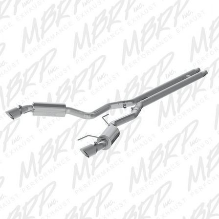 MBRP 15 Ford Mustang GT 5.0 3in Cat Back Dual Split Rear Street Version 4.5in Tips - Aluminized