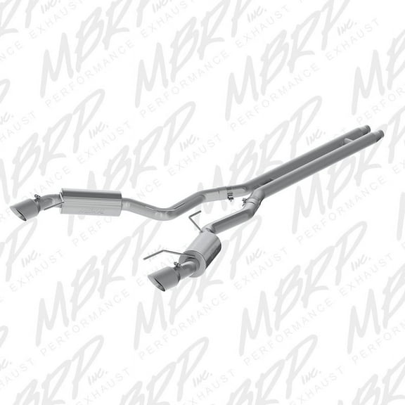 MBRP 15 Ford Mustang GT 5.0 3in Cat Back Dual Split Rear Street Version 4.5in Tips - Aluminized