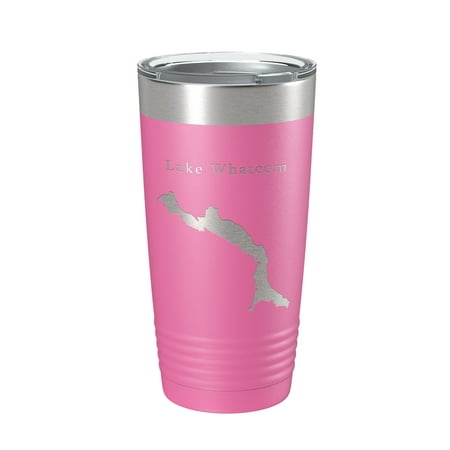 

Lake Whatcom Map Tumbler Travel Mug Insulated Laser Engraved Coffee Cup Washington 20 oz Pink