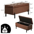 thumbnail image 2 of Storage Ottoman 40" Wide, Faux Leather Ottoman with Legs, Rectangular Storage Bench for Living Room, Bedroom, Entryway - Brown Footrest, Seat & Organizer, 2 of 5