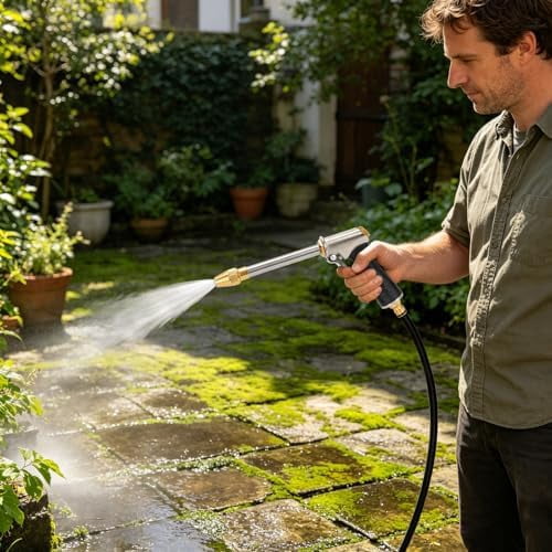 Garden Hose Nozzle with Threaded Connection, Lawn Wash Pet