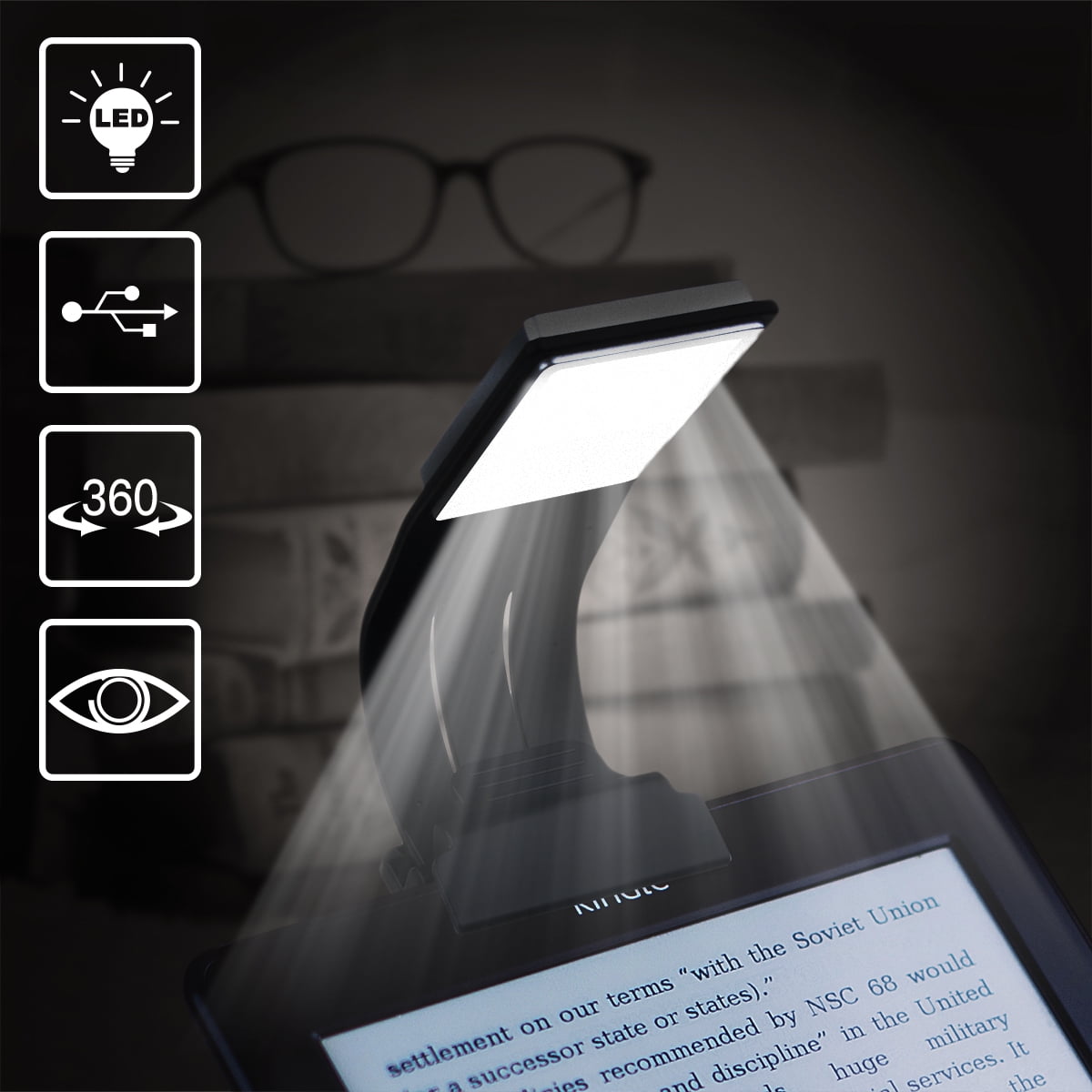 rechargeable clip on reading light