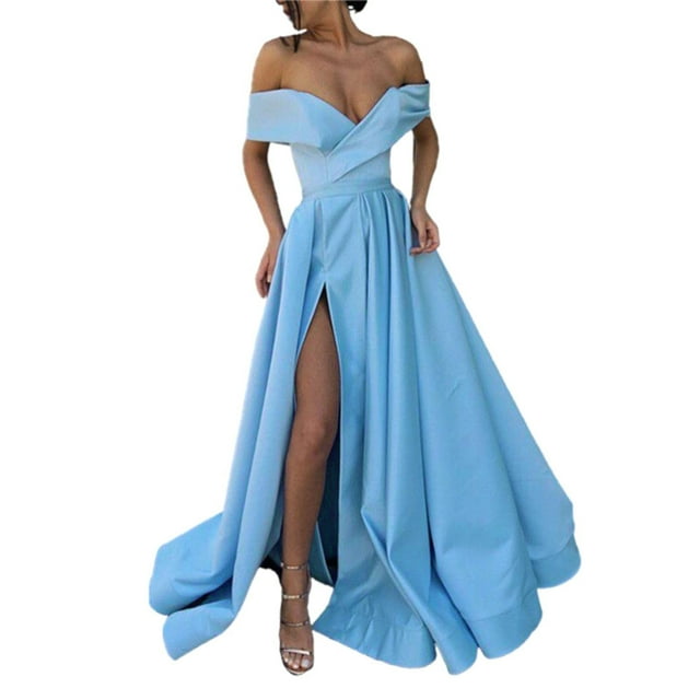 Ketyyh-chn99 Robes de Soirée Formelles pour Femmes Robe de Mariage Décontractée Sans Manches Fluide Plissée Soleil Plage Bohème Élégante Évasée Robes de Fête Bleu,3TG