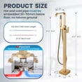 thumbnail image 6 of Wowow Waterfall Single-Handle Freestanding Tub Faucet with Hand Shower, Brass Floor Mounted Tub Filler Faucet in Brushed Gold, 6 of 7