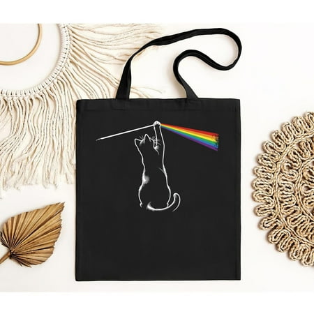 vintage Pink Cat Floyd Music Vinyl Funny Tote Bag-TH8376