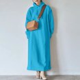 thumbnail image 2 of Dresses For Women Autumn And Winter Plush Hooded Bottomed Sweater Plus Size Straight Pocket Loose Long Dress, 2 of 5
