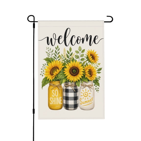Garden Flag 12x18 Inch Sunflower Welcome Sign for Outdoor Decor