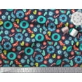 thumbnail image 3 of Soimoi Blue Heavy Satin Fabric Snowflake & Wreath Christmas Print Fabric by the Yard 54 Inch Wide, 3 of 3