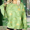 thumbnail image 1 of TaTaai Womens Festive St. Patricks Day Long Sleeve Crew Neck Pullover Sweatshirt Shamrock Print Casual Loose Soft Lightweight Holiday Tops For Daily Party Wear Gift, 1 of 7