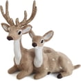 thumbnail image 1 of Figuras de ciervos de Navidad, figuras de animales del bosque, estatuas de renos de Navidad, figuras de bosque en miniatura para fiesta de Navidad, 1 of 5