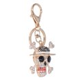 thumbnail image 3 of Skull Keychain Unique Design Rhinestone Inlaid Zinc Alloy Durable Wear Resistant Wide Application Backpack KeychainGold, 3 of 14