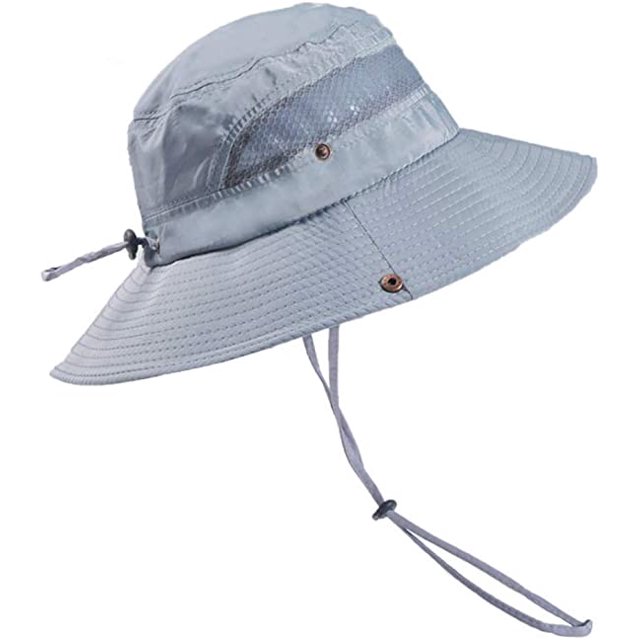 Sombrero para el Sol Hombres Mujeres Senderismo Gorra de Safari Sombrero de Cubo de Verano Plegable al Aire Libre Sombrero de Pescador Anti UV,Grey ER