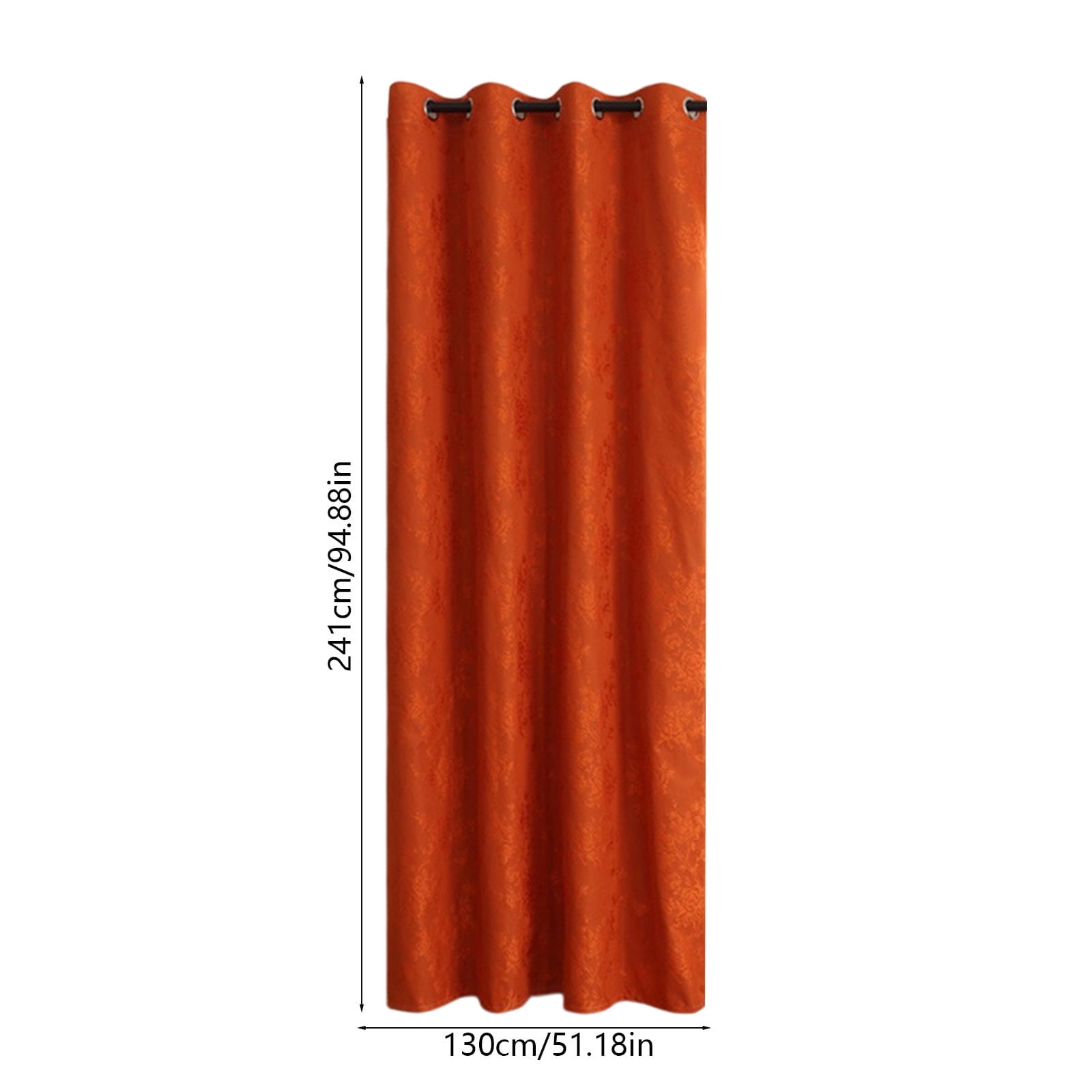 Taotanxi 95% Blackout Boho Curtains 95 Inches Long for Bedroom Orange Scroll Floral Patterned Curtains, Darkening Thermal Insulated Window Drapes