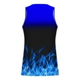 thumbnail image 4 of Penkiiy Men Casual Fashion Flame Printing Pullover Round Neck Sports Tank Tops XL Blue, 4 of 4
