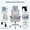thumbnail image 4 of Yaheetech Adjustable High Back Mesh Office Chair with 90° Flip-up Armrest, Full Gray, 4 of 7