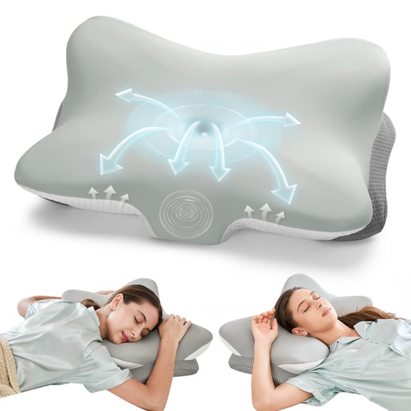Almohada cervical ergonómica de espuma viscoelástica Krightlink con doble altura