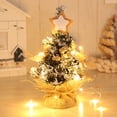 thumbnail image 1 of Mini Christmas Tree Ornament | Green Plastic Tabletop Decoration with Integrated Light String | Battery Operated LR41 | 12x12x28 cm | Festive Holiday Desk Accent, 1 of 6