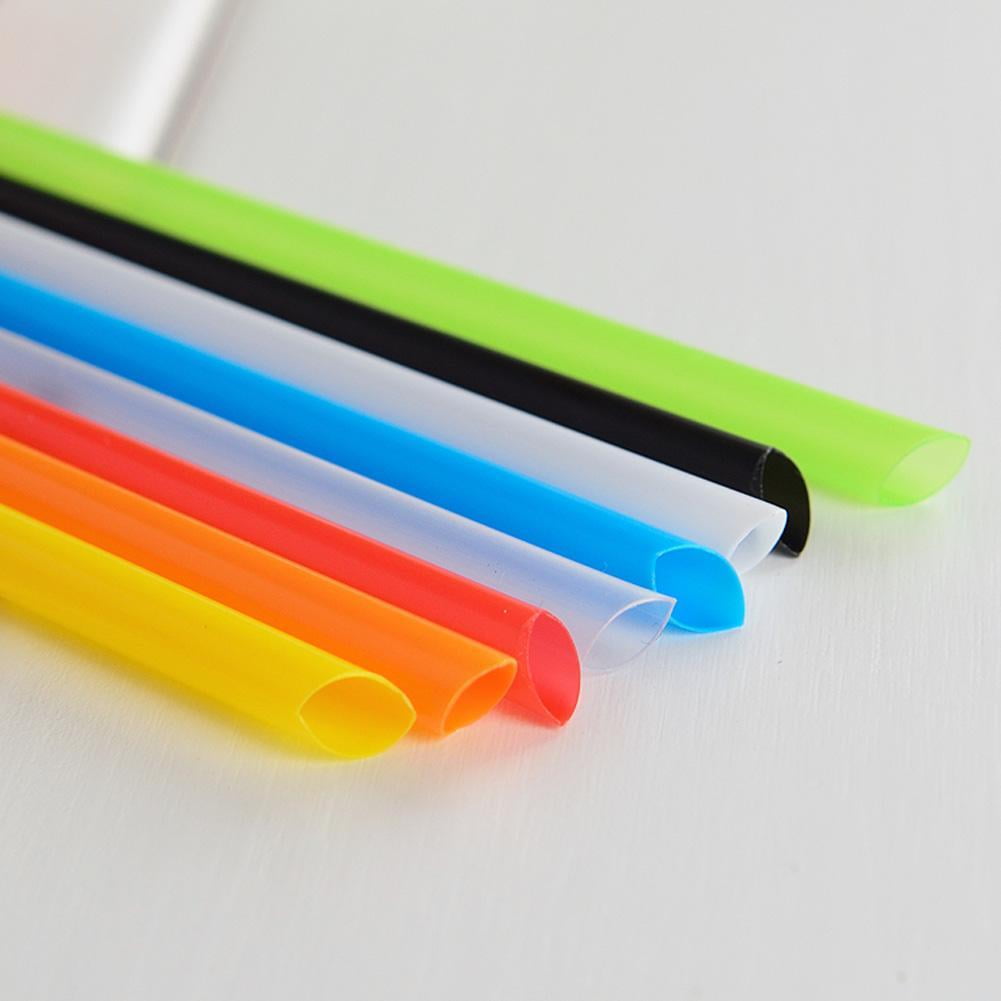 100 Pcs Disposable Smoothie Straws, 8 Inch Colorful Plastic Fat Straws for Tea Milkshake, Assorted Colors for Party Supplies, Individually Wrapped
