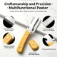 thumbnail image 4 of Pelador y rallador multifuncional con cuchillas de acero inoxidable, mango ergonómico, apto para lavavajillas, versátil para pelar, rallar y extraer cáscara en la cocina., 4 of 9