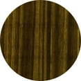 thumbnail image 1 of Ahgly Company Machine Washable Indoor Round Abstract Yellow Modern Area Rugs, 5' Round, 1 of 4
