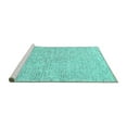thumbnail image 2 of Ahgly Company Machine Washable Indoor Rectangle Solid Turquoise Blue Modern Area Rugs, 7' x 9', 2 of 4