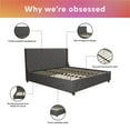 CosmoLiving by Cosmopolitan Mercer Upholstered Bed, King, Gray Linen