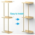 thumbnail image 3 of Towel Rack for Bathroom, Wall Mounted Vertical Rolled Towel Storage Organizer Holder with Shelf, Holds Up 6 Large Bath Sheets, Gold Large Size, 3 of 5