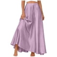 thumbnail image 2 of Womens Maxi A-Line Long Skirt Casual High Waist Flowy Skirts with Pockets Full Ankle Length Swing Elegant Dressy Casual Work Solid Long Skirts, 2 of 5