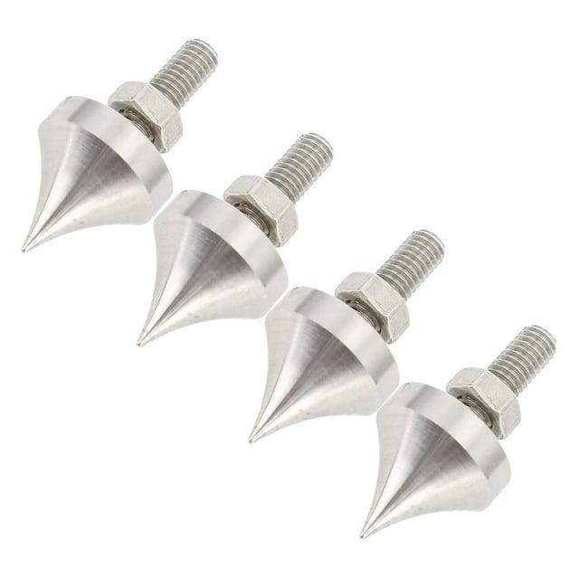 Pointes pour Haut-Parleurs, Protecteurs de Plancher à Pointe Hi-Fi Antichoc pour Haut-Parleur, Pieds d'Isolation Réglables en Acier Inoxydable pour Haut-Parleur, Pointes pour Amplificateur Lecteur CD DVD, Lot de 4, Améliorer la Qualité Sonore