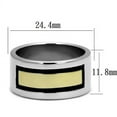 thumbnail image 2 of Two-Tone IP Gold (Ion Plating) Stainless Steel Ring with Epoxy in Jet for Women Jet Stone Color Style TK3008 Size 9, 2 of 4