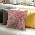 thumbnail image 3 of BANET Ashler Pink Faux Fur Pillow Covers, Fluffy Fuzzy Throw Pillows, Luxurious Shaggy Cushion Covers for Bedroom, Living Room 18x18in, 3 of 5