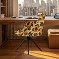 thumbnail image 4 of FOR U DESIGNS Sunflower Leopard Pattern Dining Chair Slipcovers with Armrest, Anti-Dust Vanity Chair Cover Mid Back Wide Seat Accent Chairs Covers for Vanity Living Room Bedroom, 4 of 8
