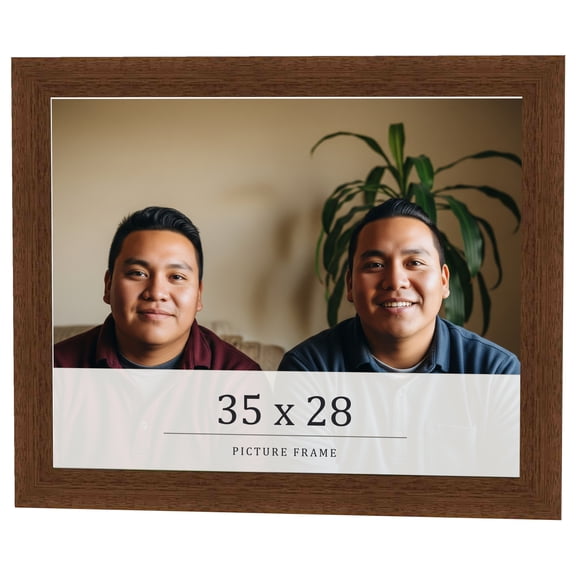 35x28 Brown Real Wood Picture Frame Width 1.25 inches | Interior Frame Depth 0.5 inches | Galvin