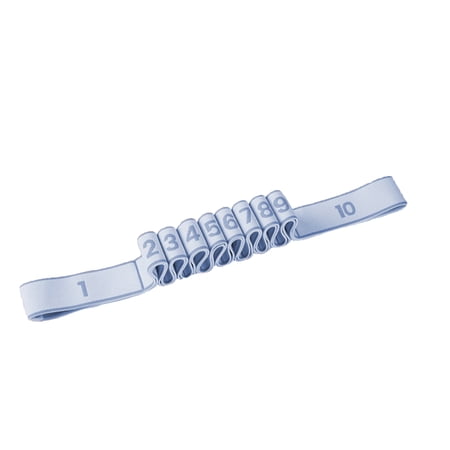 Numbered Resistance Band with 10 Loops for Stretching and Physical Therapy Multi-Section Elastic Exercise Strap for Yoga Pilates and Home Fitness Sky Blue