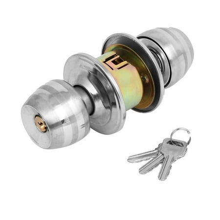 Bedroom Bathroom Door Metal Privacy Round Knob Lock Lockset w Keys ...