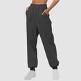 thumbnail image 2 of NOLDARES Women Drawstring Sweatpants High Waisted Cinch Bottom Athletic Jogger Workout Active Pants Pockets(Dark Gray,L), 2 of 6